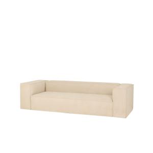Sofá de 3/4 plazas de pana color blanco roto 210x110cm