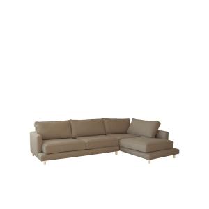 Sofá de 3/4 plazas y chaise longue derecho color marrón top…