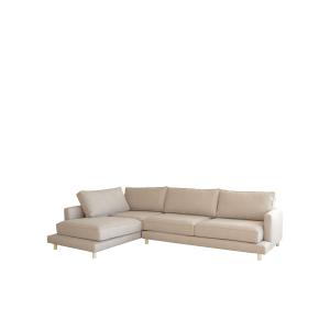 Sofá de 3/4 plazas y chaise longue izquierdo color beige