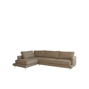 Sofá de 3/4 plazas y chaise longue izquierdo color marrón t…