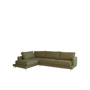 Sofá de 3/4 plazas y chaise longue izquierdo color verde