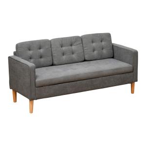 Sofá de 3 plazas 166.5x62x82 cm gris