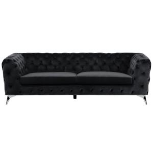 Sofá de 3 plazas 3 personas de terciopelo negro