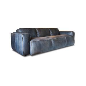 Sofá de 3 plazas de cuero gris