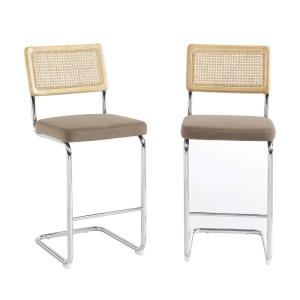 Sofá de 3 plazas de terciopelo topo