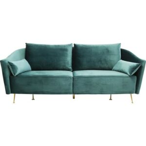 Sofá de 3 plazas de terciopelo verde azulado