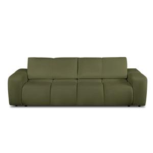 Sofá de 3 plazas, tejido chenilla verde caqui