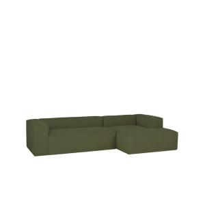 Sofá de 4/5 plazas con chaise longue derecho de pana verde