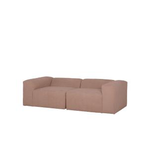 Sofá de 4 plazas de 2 módulos de bouclé color rosa 240x110c…