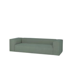 Sofá de 4 plazas de pana color verde azulado 260x110cm