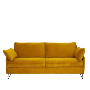 Sofá de 4 plazas en terciopelo con patas de metal negras -…