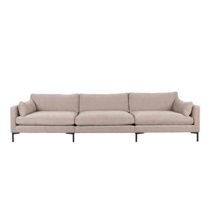 Sofá de 5 plazas en tejido beige ultra cómodo l335 cm