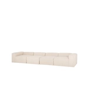 Sofá de 6/7 plazas de 4 módulos de bouclé color blanco 420x…