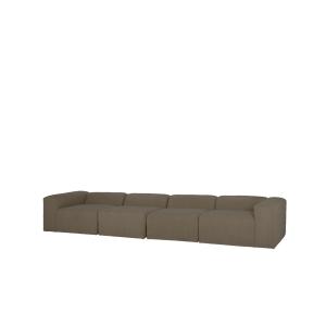 Sofá de 6/7 plazas de 4 módulos de bouclé color marrón 420x…
