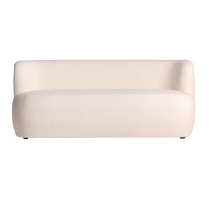 Sofá de algodón bouclé en color blanco de 195x81x73cm