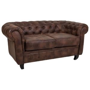 Sofá de cuero marrón 160x82x76