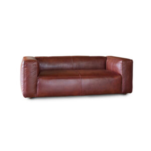 Sofa de cuero rojo de 2 plazas
