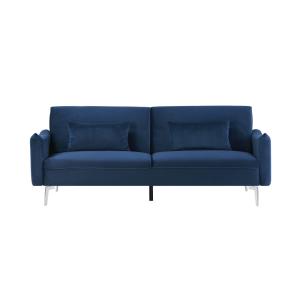 Sofá de diseño cama de 3 plazas en terciopelo azul