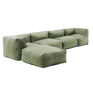 Sofá de esquina modular con 2 sillones, 2 ángulos y 1 puff…