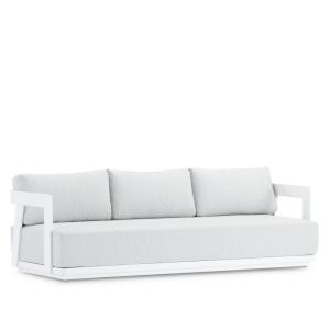 Sofá de jardín 3 plazas en aluminio blanco