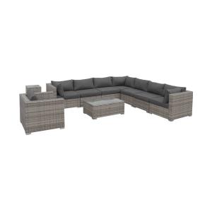 Sofa de jardin, conjunto sofa de exterior, varios grises, 1…