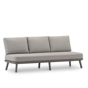 Sofá de jardín taupé y cuerda beige 3 plazas