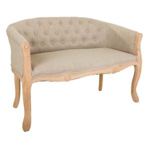 Sofa de madera y tapizado, madera de caucho, 100% poliéster…