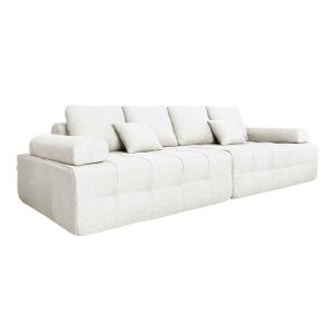 Sofá de tela de 4 plazas crudo L 282 cm