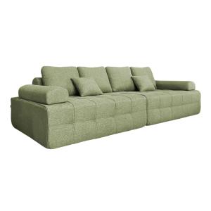 Sofá de tela de 4 plazas verdes L 282 cm