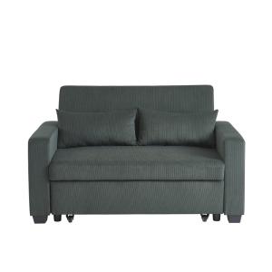 Sofá de terciopelo verde de 2 plazas