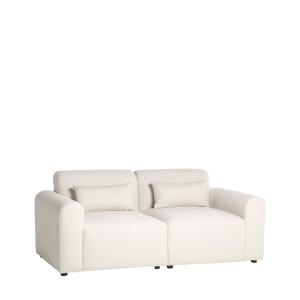 Sofá dos plazas de tela beige 200x87 cm