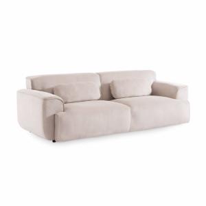 Sofá en terciopelo pana fina de 3 plazas, gris beige