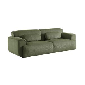 Sofá en terciopelo pana fina de 3 plazas, verde