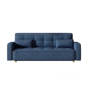 Sofá escandinavo convertible de 3 plazas en terciopelo azul