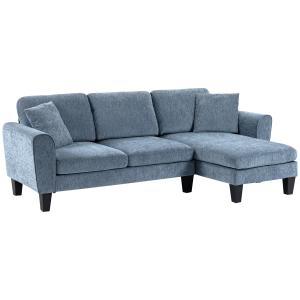 Sofá esquinero 230x138x87 cm azul