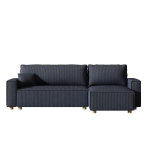 Sofá esquinero cama de pana azul