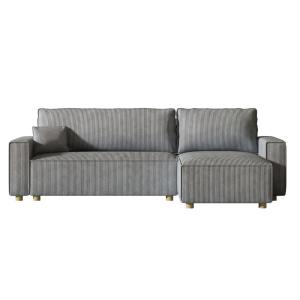 Sofá esquinero cama en pana gris claro