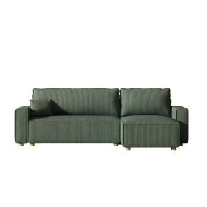 Sofá esquinero cama en pana verde