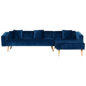 Sofá esquinero de tejido azul 4 personas