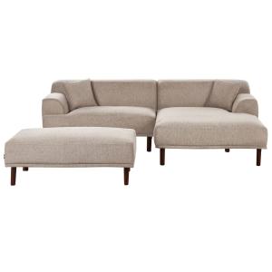 Sofá esquinero de tejido beige 3 personas