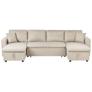 Sofá esquinero de tejido beige 5 personas