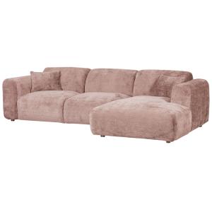 Sofá esquinero de terciopelo rosa l280