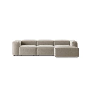 Sofá esquinero derecho 3 plazas de tejido estructural beige