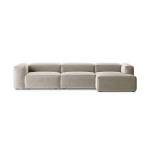 Sofá esquinero derecho 4 plazas de tejido estructural beige
