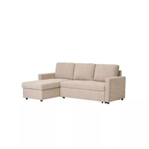 Sofá esquinero derecho tela beige l218 cm