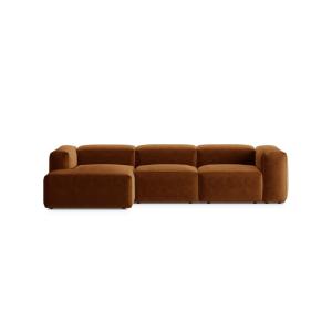 Sofá esquinero izquierdo 3 plazas de tejido estructural gri…