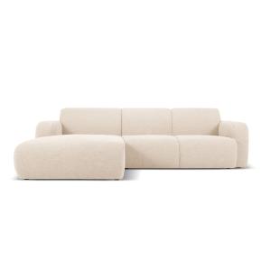 Sofá esquinero izquierdo 4 plazas de tejido bouclé beige