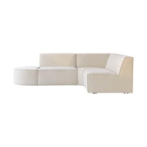Sofá esquinero modulable de tela beis, 4-5 plazas