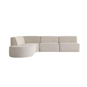 Sofá esquinero modulable de tela beis, 5-6 plazas