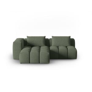 Sofá esquinero modular 3 plazas tejido estructural verde ol…